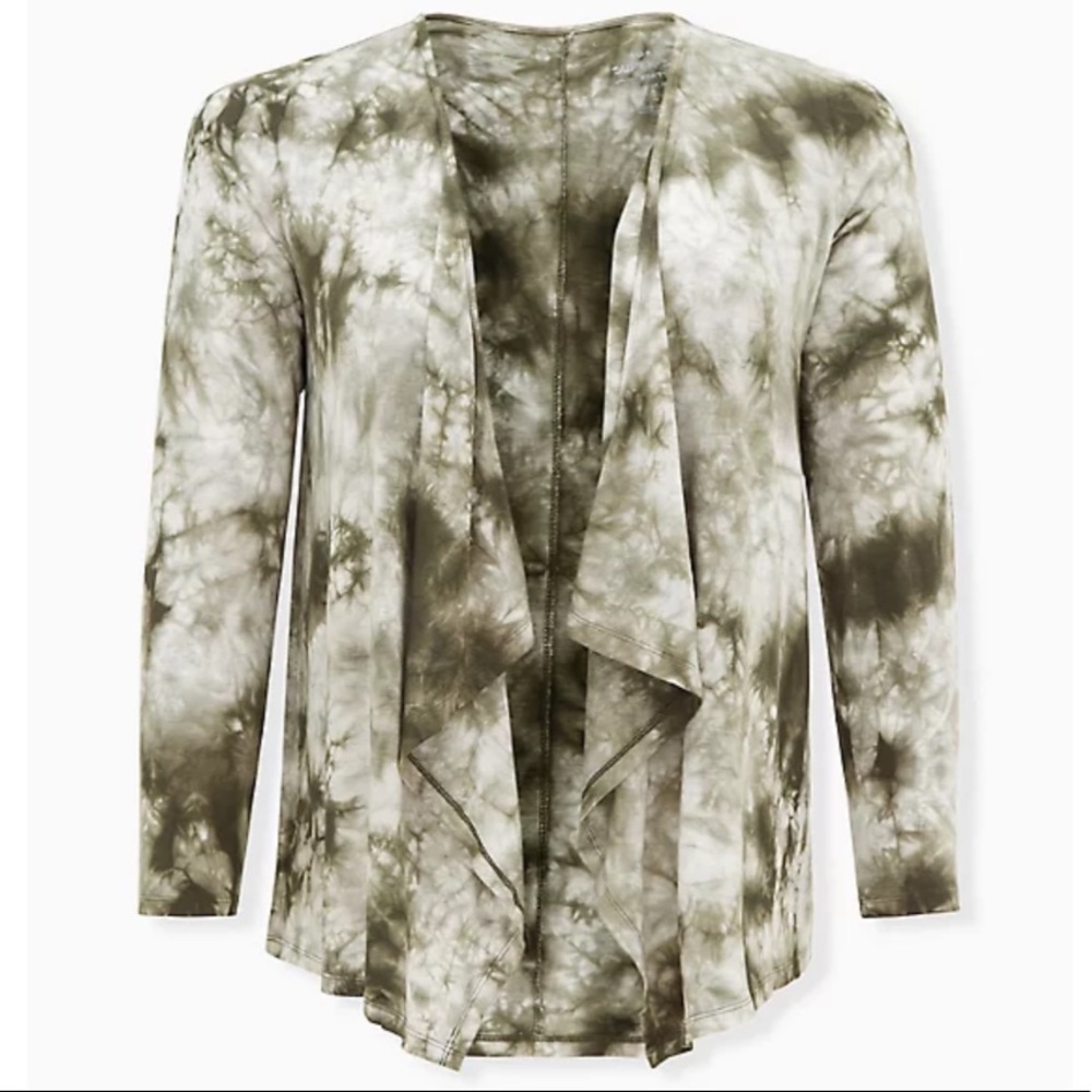 Super Soft 00x Tie-Dye Drape Front Cardigan
